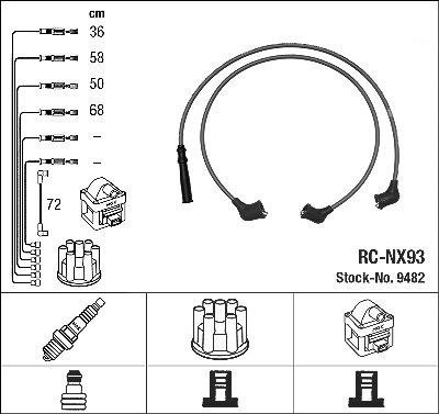 Ngk Zündleitungssatz [Hersteller-Nr. 9482] für Nissan