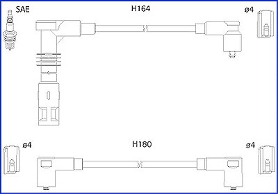 Hüco Zündleitungssatz [Hersteller-Nr. 134700] für VW, Seat