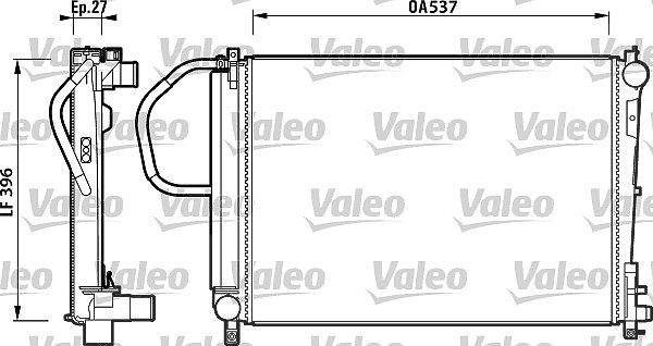 Valeo Kühler, Motorkühlung [Hersteller-Nr. 732883] für Chrysler