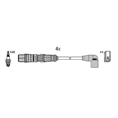 Hüco Zündleitungssatz [Hersteller-Nr. 134959] für Seat, VW