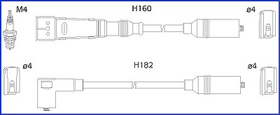 Hüco Zündleitungssatz [Hersteller-Nr. 134706] für Seat, VW