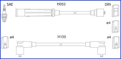 Hüco Zündleitungssatz [Hersteller-Nr. 134473] für Seat
