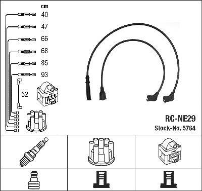 Ngk Zündleitungssatz [Hersteller-Nr. 5764] für Nissan, Toyota