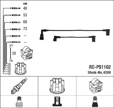 Ngk Zündleitungssatz [Hersteller-Nr. 6309] für Porsche