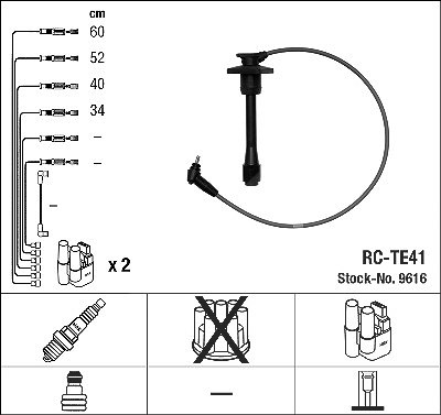 Ngk Zündleitungssatz [Hersteller-Nr. 9616] für Toyota