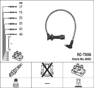 Ngk Zündleitungssatz [Hersteller-Nr. 9692] für Toyota