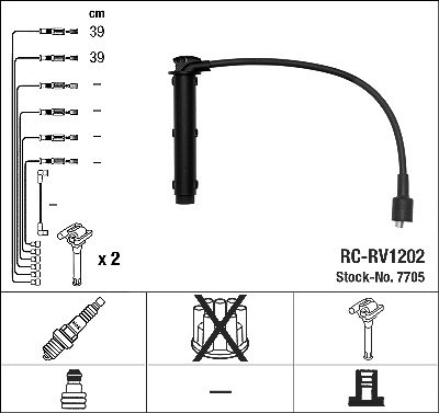 Ngk Zündleitungssatz [Hersteller-Nr. 7705] für Rover, Land Rover, Lotus, Mg