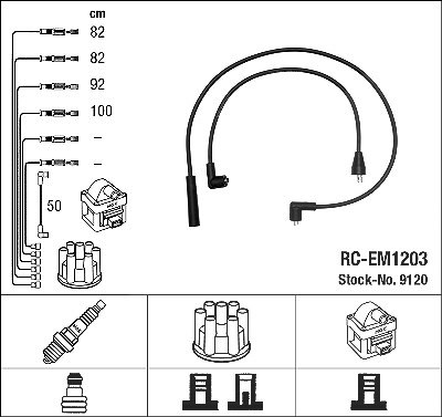 Ngk Zündleitungssatz [Hersteller-Nr. 9120] für Mitsubishi