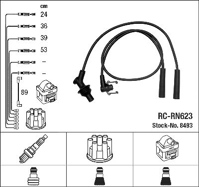 Ngk Zündleitungssatz [Hersteller-Nr. 8493] für Renault