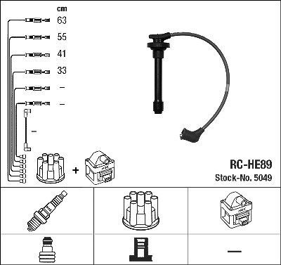 Ngk Zündleitungssatz [Hersteller-Nr. 5049] für Honda