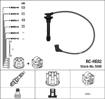 Ngk Zündleitungssatz [Hersteller-Nr. 5048] für Honda