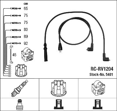 Ngk Zündleitungssatz [Hersteller-Nr. 5401] für Nissan, Rover