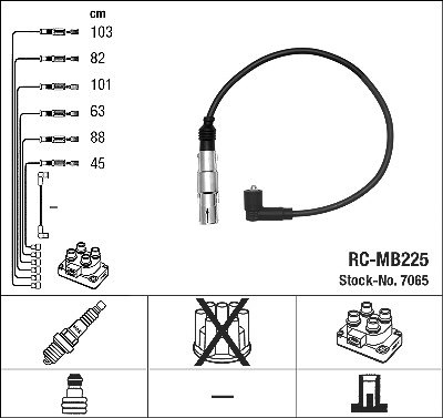 Ngk Zündleitungssatz [Hersteller-Nr. 7065] für Mercedes-Benz