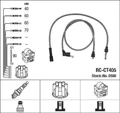 Ngk Zündleitungssatz [Hersteller-Nr. 0586] für Citroën