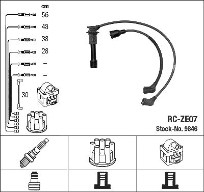 Ngk Zündleitungssatz [Hersteller-Nr. 9846] für Mazda