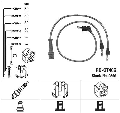 Ngk Zündleitungssatz [Hersteller-Nr. 0566] für Citroën