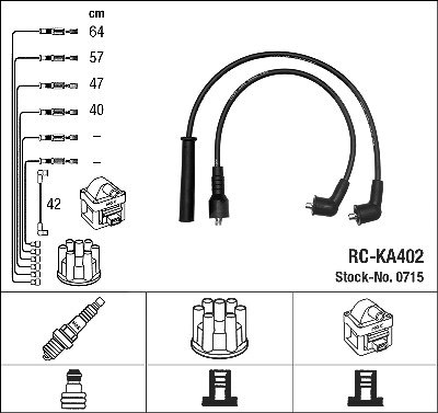 Ngk Zündleitungssatz [Hersteller-Nr. 0715] für Kia