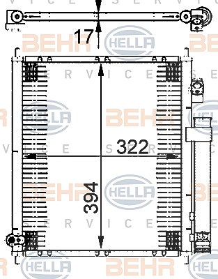 Hella Kondensator, Klimaanlage [Hersteller-Nr. 8FC351302-221]