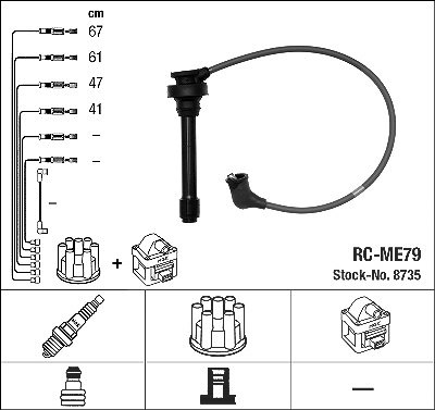Ngk Zündleitungssatz [Hersteller-Nr. 8735] für Mitsubishi