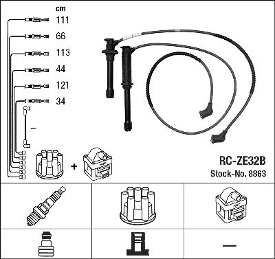 Ngk Zündleitungssatz [Hersteller-Nr. 8863] für Ford Usa, Mazda