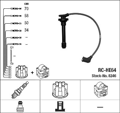Ngk Zündleitungssatz [Hersteller-Nr. 8246] für Honda
