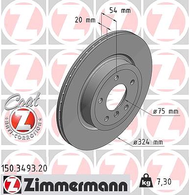 Zimmermann Bremsscheibe [Hersteller-Nr. 150.3493.20] für BMW