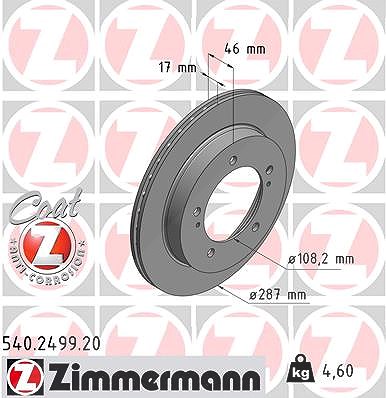 Zimmermann Bremsscheibe [Hersteller-Nr. 540.2499.20] für Suzuki