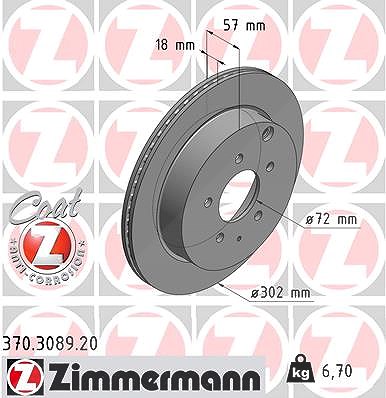 Zimmermann Bremsscheibe [Hersteller-Nr. 370.3089.20] für Mazda