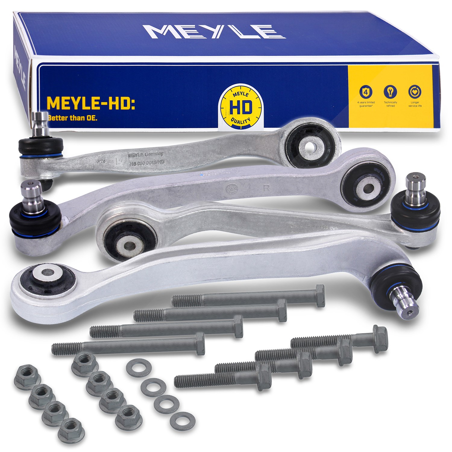 Meyle 4x Querlenker vorne hinten+vorne [Hersteller-Nr. 31274971] für VW, Audi