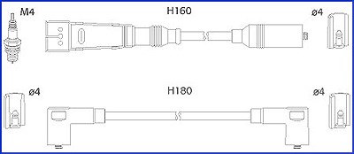 Hüco Zündkabelsatz [Hersteller-Nr. 134705] für Seat, VW