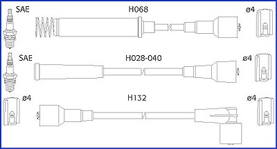 Hüco Zündkabelsatz [Hersteller-Nr. 134214] für Opel