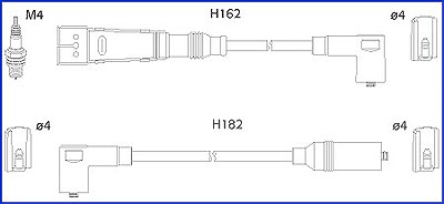 Hüco Zündkabelsatz [Hersteller-Nr. 134785] für Seat, VW