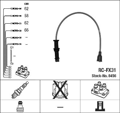 Ngk Zündleitungssatz [Hersteller-Nr. 8456] für Subaru