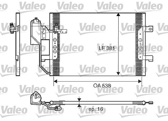 Valeo Kondensator mit Trockner 533x38x16 [Hersteller-Nr. 817659] für Mercedes-Benz
