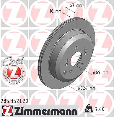 Zimmermann Bremsscheibe [Hersteller-Nr. 285.3521.20] für Hyundai