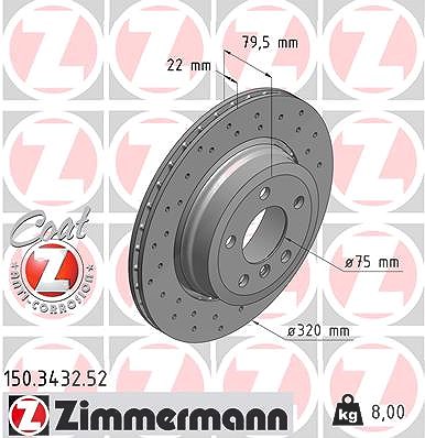 Zimmermann Bremsscheibe [Hersteller-Nr. 150.3432.52] für BMW