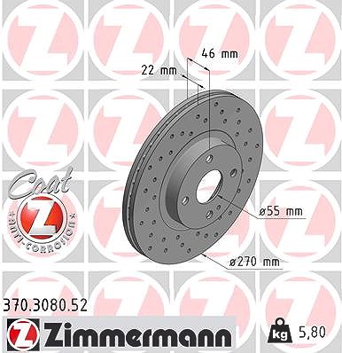 Zimmermann Bremsscheibe Vorderachse Belüftet [Hersteller-Nr. 370.3080.52] für Mazda