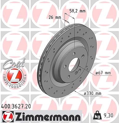 Zimmermann Bremsscheibe [Hersteller-Nr. 400.3627.20] für Mercedes-Benz