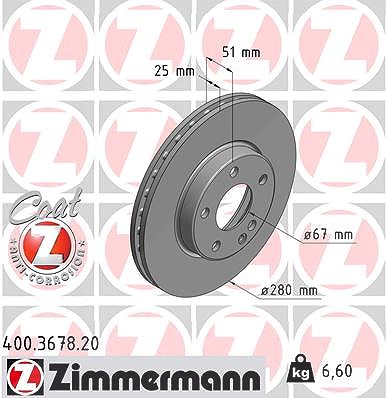 Zimmermann Bremsscheibe [Hersteller-Nr. 400.3678.20] für Mercedes-Benz