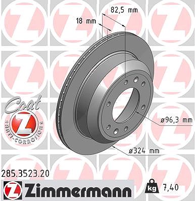 Zimmermann Bremsscheibe [Hersteller-Nr. 285.3523.20] für Hyundai