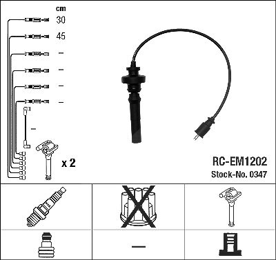 Ngk Zündleitungssatz [Hersteller-Nr. 0347] für Mitsubishi