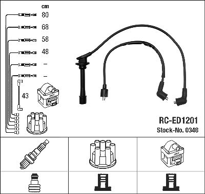 Ngk Zündleitungssatz [Hersteller-Nr. 0348] für Daihatsu