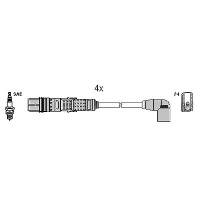 Hüco Zündleitungssatz [Hersteller-Nr. 134961] für Audi, Seat, VW, Skoda