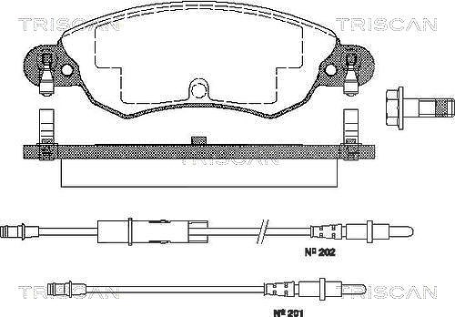 Triscan Bremsbelagsatz, Scheibenbremse [Hersteller-Nr. 811028016] für Citroën