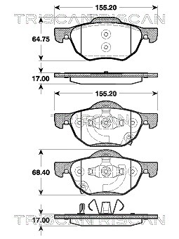 Triscan Bremsbelagsatz, Scheibenbremse [Hersteller-Nr. 811040010] für Honda