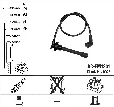 Ngk Zündleitungssatz [Hersteller-Nr. 0346] für Mitsubishi