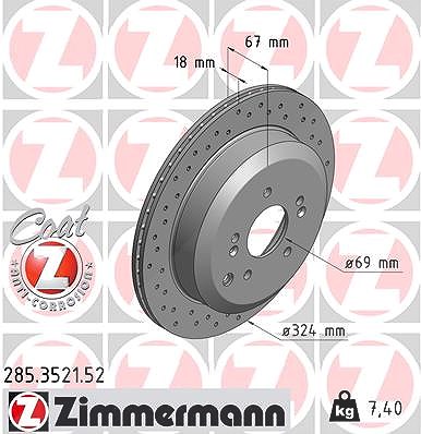 Zimmermann Bremsscheibe [Hersteller-Nr. 285.3521.52] für Hyundai