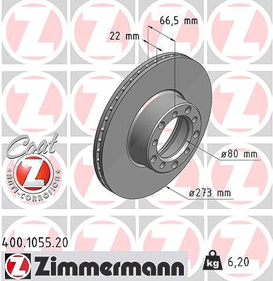 Zimmermann Bremsscheibe [Hersteller-Nr. 400.1055.20] für Mercedes-Benz