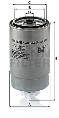 Mann-filter Kraftstofffilter [Hersteller-Nr. WK842/15] für Fiat