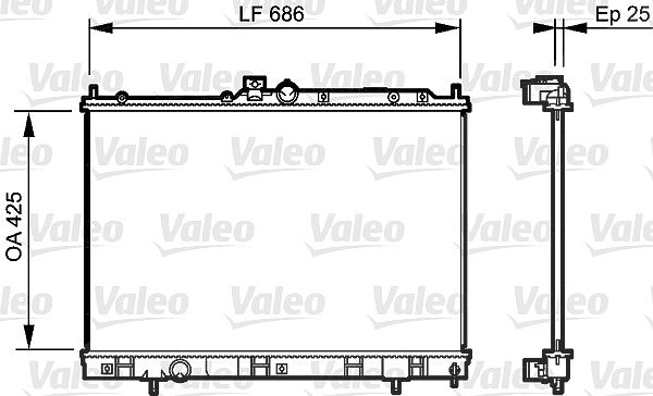 Valeo Kühler, Motorkühlung [Hersteller-Nr. 735203] für Mitsubishi